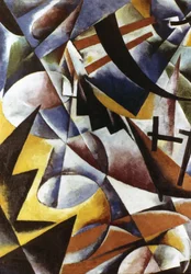 Painterly Construction (1920) Maleri af Lyubov Popova (1889 - 1924).